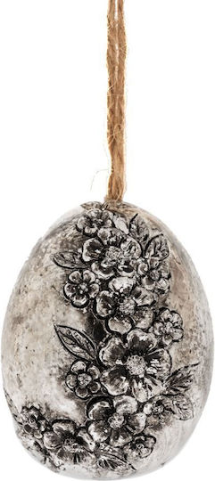 Iliadis Easter Egg Polyresin Silver 5x7cm Set 6 Pieces Hanging Polyresin Silver iliadis 5x7cm