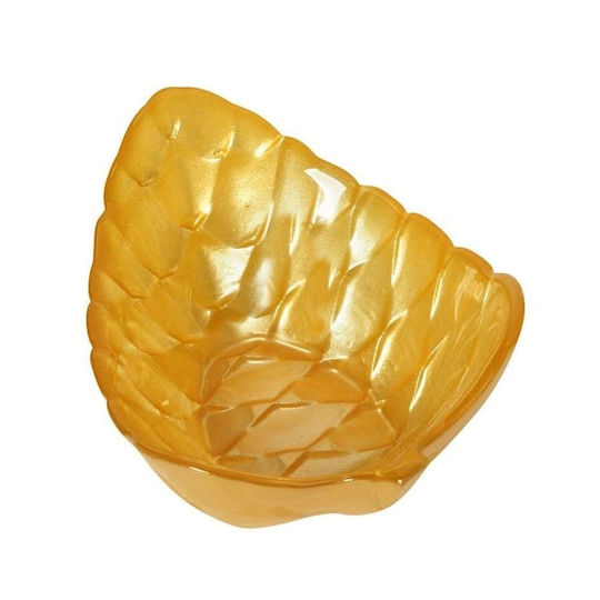Espiel Tannenzapfen Dekorative Schüssel Glas Gelb 12x8cm 1Stück