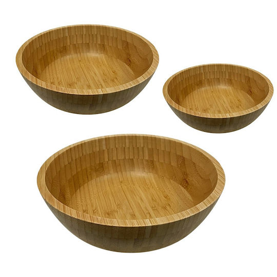 Espiel Bamboo Bowl Set of 3 20x6/25x8/30.5x10.5cm