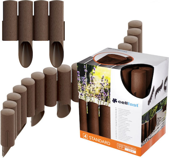 Cellfast Kunststoffgartenbordüre in Braun Farbe 25.5cm x 2.3m