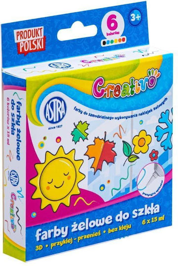 Astra Ειδικά Χρώματα Χειροτεχνίας για Γυαλί 15ml 6τμχ