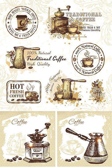 Next Papier Decoupage "Coffee Time 2" Papiere Decoupage Brown 60gr 5Stück