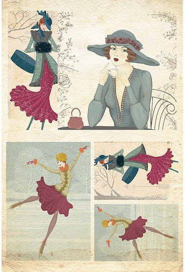 Next Хартия Decoupage "Woman" Документи Декупаж 60гр 5бр