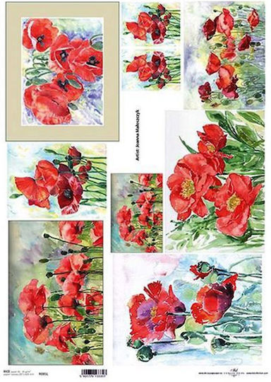 Next Poppies Ριζόχαρτα Decoupage 3τμχ