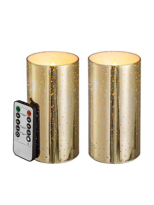 Artekko Christmas Glass Candle 15.2x7.6cm 2pcs