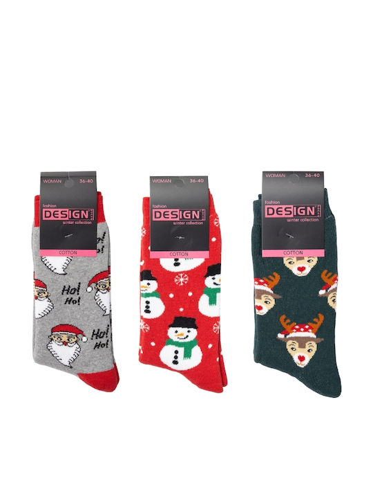 Design Damen Weihnachtssocken Multicolour 3Pack