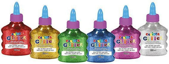 Carioca Κόλλα Glitter Πολύχρωμη 88ml Σετ 6τμχ