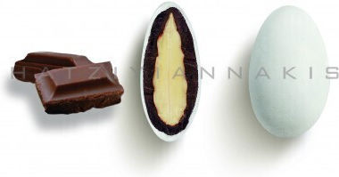 CHatzigiannakis Choco Almond in Form von Standard mit Geschmack von Zartbitterschokolade Λευκό Γυαλισμένο 1000gr