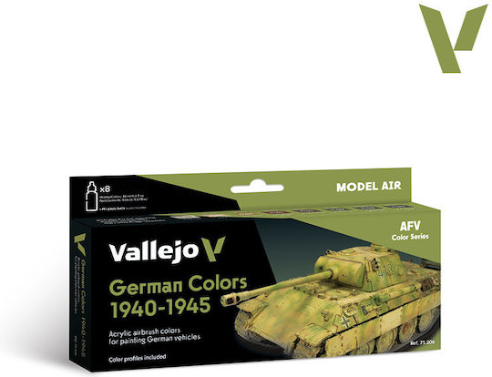 Acrylicos Vallejo Σετ Χρώματα Μοντελισμού σε Καφέ χρώμα 8τμχ