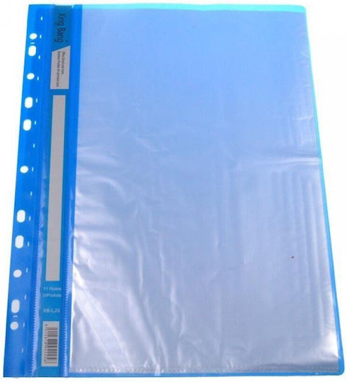Next Clipboard Flexible with 20 plastic sleeves Slides for Paper A4 Blue 1pcs