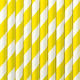 PartyDeco Stripped Yellow Сламки Хартиени Жълти 10бр