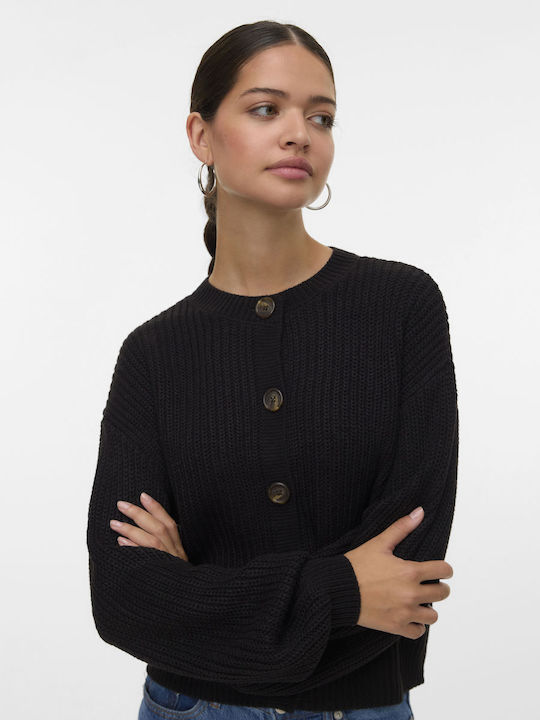 Vero Moda Къса Дамска плетена жилетка в Черен цвят