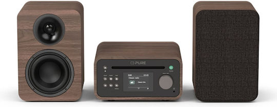 Pure Ηχοσύστημα 2.0 Classic Stereo Mini με CD Player και Bluetooth Καφέ