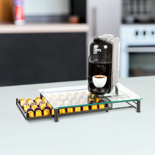 Suport Metalic Capsule Cafea – 60 Capsule Nespresso – 410 X 260 X 60 Mm – Negru Mat