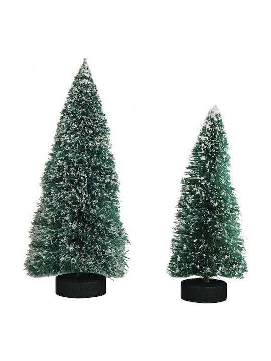 Decorative Snowy Fir Trees 9+12cm Set 4 Pieces