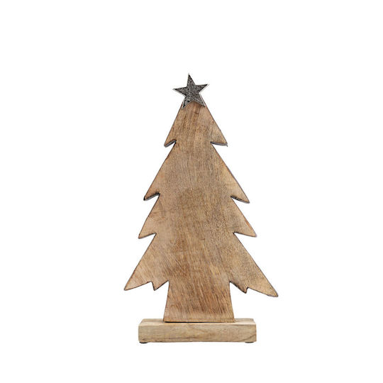 InTheBox Christmas Decorative Tree 17x7x30 Wood Natural Gray Set 2 Pieces 018215 Wood