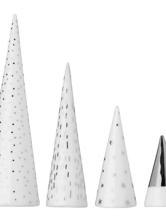 Weihnachtsdekoration Baum 9cm Silber 4Stück