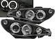 Sonar Front Lights Angel Eyes Peugeot 206 Black 2002-2007 2 Pieces Crn-0011770