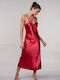 Satin Nachthemd Träger Rot Größe L XL