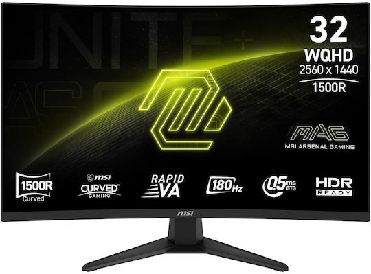 MSI MAG 321CQF E18 VA HDR Curved Gaming Monitor 31.5" QHD 2560x1440 180Hz with Response Time 0.5ms GTG