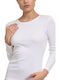 Langärmelig White Damen T-Shirt