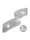 2 X Lighted Christmas Ribbon Silver 5x200cm 1pc