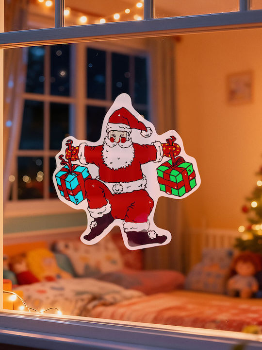 Fensterdekoration – Weihnachtsmann Form – Saugnapf – 30 x 29 cm – Rote