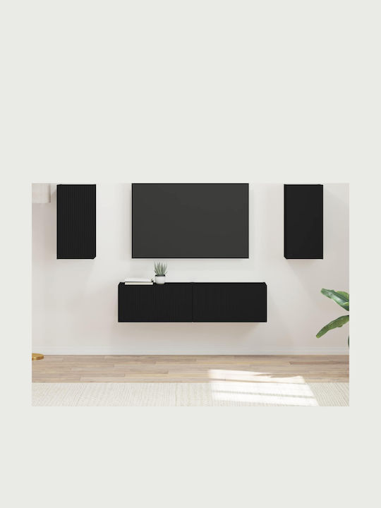 Living Room TV Unit Black with Lighting Length ...