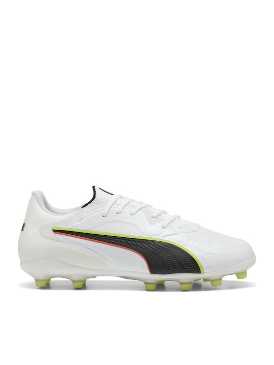 PUMA King 20 Pro Fußballschuhe mit Stollen Weiß