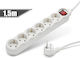 Delight Power Strip 6 Positions with Switch and Cable 1.5m 6pcs