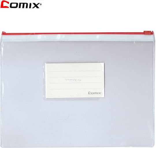 Comix Folder Transparent with Zipper for Paper B5 Multicolour 12pcs Υ17.5x24.5εκ