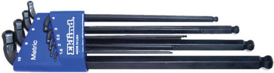 Set Chei Allen Sferice Duble Lungime În Suport Din Plastic Mărime 1.5-10.0 9 Bucăți