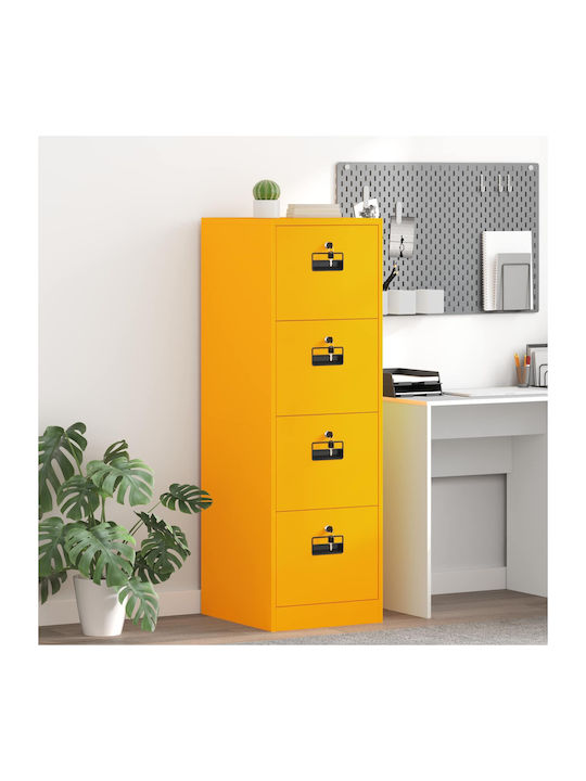 vidaXL Office Metal Drawer with Lock Chamomile ...