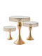 Set 3 Stück Metallische Goldene Tabletts mit Spiegel Y20cm-U28cm-U40cm