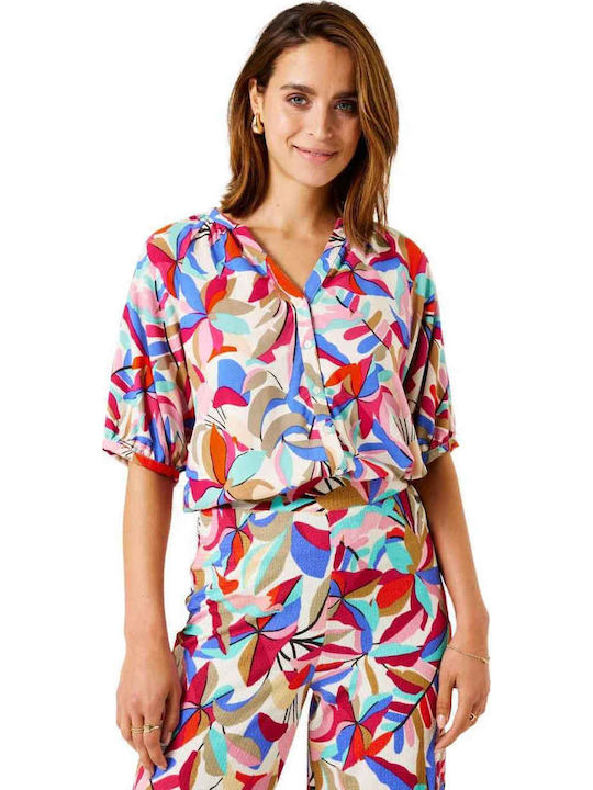 Garcia Jeans Women's Short Sleeve Shirt Blue