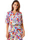 Kurzärmelig Damen Hemd Blue