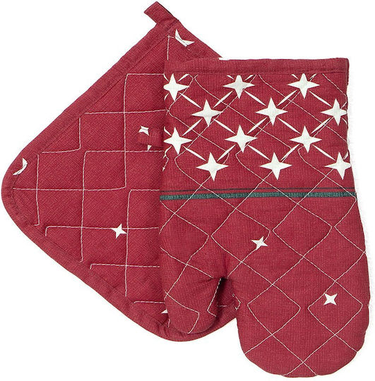 Christmas Kitchen Set Neva Set 2 Pieces Red Nima