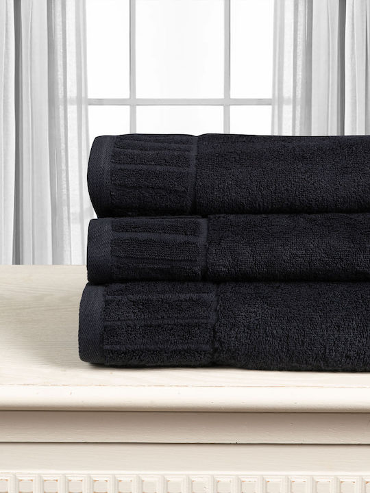 Silk Fashion Facecloth Melodia 50x100cm Black W...