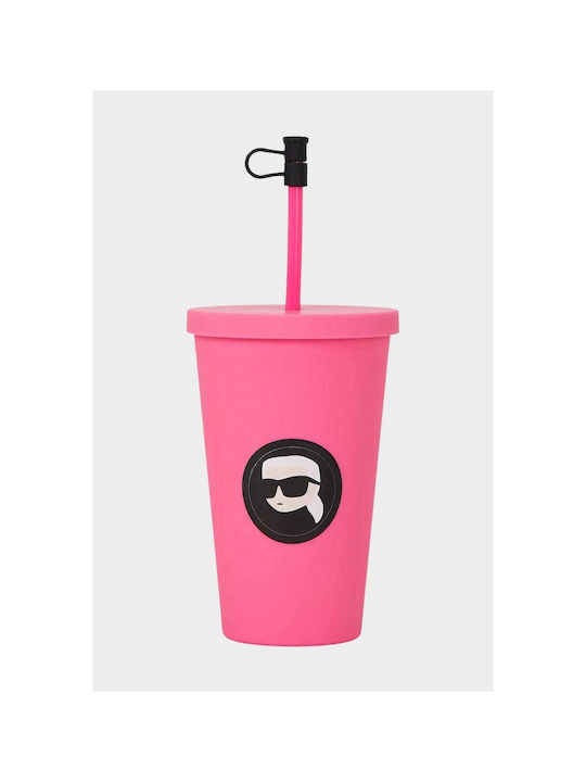 Karl Lagerfeld Glass made of Glass in Pink Color with straw