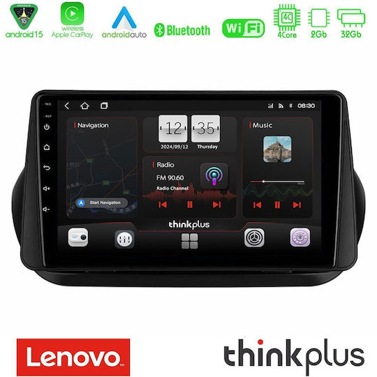 Lenovo Ηχοσύστημα Αυτοκινήτου για Peugeot Bipper Fiat Fiorino / Qubo Citroen Nemo 2008 (Bluetooth/USB/AUX/WiFi/GPS/Apple-Carplay/Android-Auto) με Οθόνη Αφής 9"
