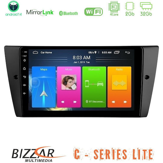 Bizzar Car Audio System for BMW Series 3 (E90) / Series 3 / E90 2006-2011 (Bluetooth/USB/AUX/WiFi/GPS/Apple-Carplay/Android-Auto) with Touch Screen 9"