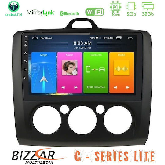 Bizzar Ηχοσύστημα Αυτοκινήτου για Ford Focus 2005 – 2011 με A/C (Bluetooth/USB/AUX/WiFi/GPS/Apple-Carplay/Android-Auto) με Οθόνη Αφής 9"