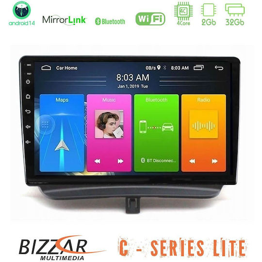 Bizzar Ηχοσύστημα Αυτοκινήτου για Ford Courier 2015-2023 (Bluetooth/USB/AUX/WiFi/GPS/Apple-Carplay/Android-Auto) με Οθόνη Αφής 9"