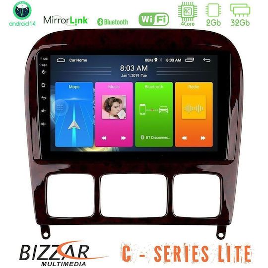 Bizzar Car Audio System for Mercedes-Benz S Class 1999-2004 (Bluetooth/USB/AUX/WiFi/GPS/Apple-Carplay/Android-Auto) with Touch Screen 9"