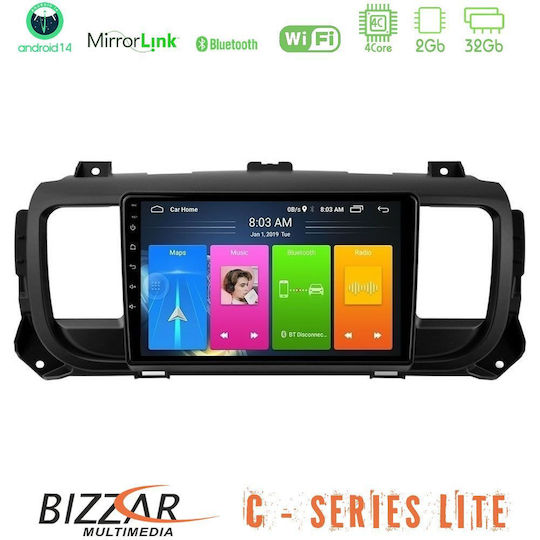 Bizzar Car Audio System for Peugeot Expert / Traveller Opel Vivaro Toyota Proace Citroen Jumpy 2017 (Bluetooth/USB/AUX/WiFi/GPS/Apple-Carplay/Android-Auto) with Touch Screen 9"