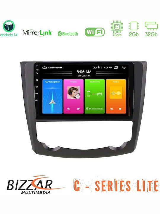 Bizzar Car Audio System for Renault Kadjar 2015-2021 (Bluetooth/USB/AUX/WiFi/GPS/Apple-Carplay/Android-Auto) with Touch Screen 9"