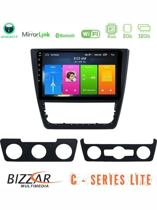 Bizzar Car Audio System for Skoda Yeti 2009 (Bluetooth/USB/AUX/WiFi/GPS/Apple-Carplay/Android-Auto) with Touch Screen 10"