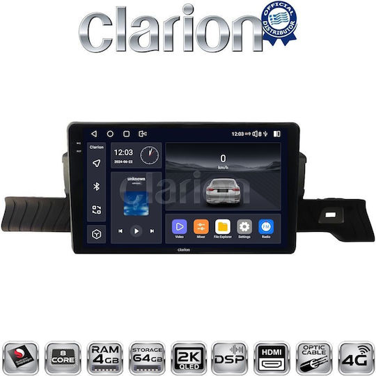 Clarion Car Audio System for Citroen C3 2016 (Bluetooth/USB/WiFi/GPS/Apple-Carplay/Android-Auto)