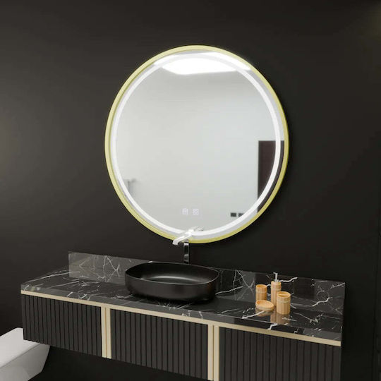 Alista Home Στρογγυλός Καθρέπτης Μπάνιου Led Αφής 60x60cm Διάφανος