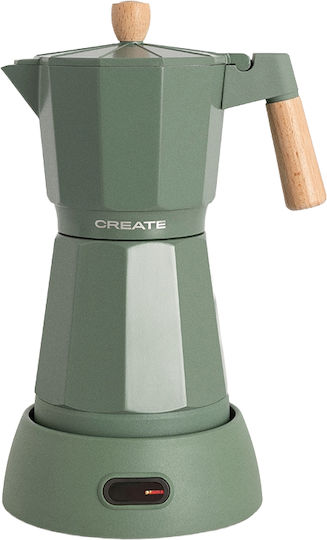 Create Thera Electric Stovetop Espresso Pot 6 Cups 480W Verde